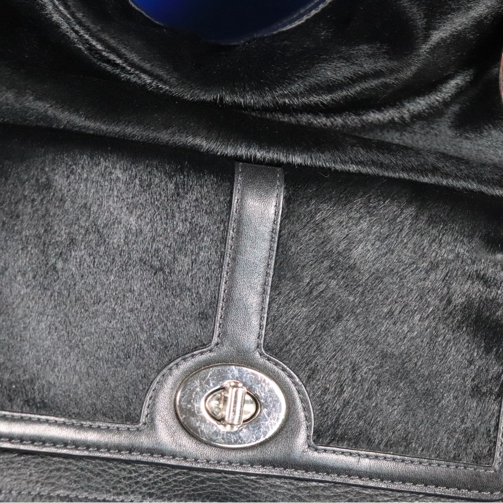 RARE Coach Legacy Black Calf Hair and Leather Duffle Bag Style 21158 - Picture 7 of 14